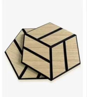 Customized medium-density fiberboard wood strips/slats, polyester fiber sound-absorbing wall panels, various sizes and colors, suitable for hotels and schools-1