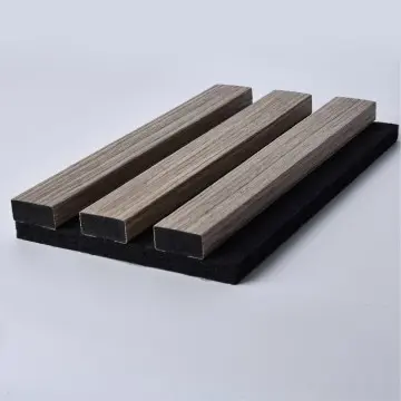 MDF Wood Strip Grille Sound-Absorbing Board Piano Room Theater Background Wall Decoration Polyester Fiber Acoustic Panel