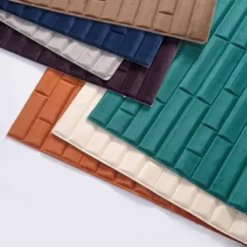 Modern Luxury Sound Absorbing 3d Home Soft Decoration Wallpaper Flax-like 3D Fabric Foam Wall Paper