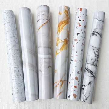 Home Decorative Waterproof PVC Marble Sheet Self-Adhesive Stickers Wallpapers