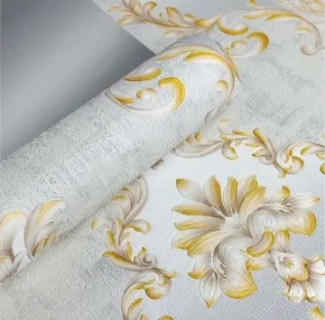 3d Self-adhesive Waterproof Wallpaper Blue Yellow Floral Leather and Sticky Wallpaper Texture Home Decor